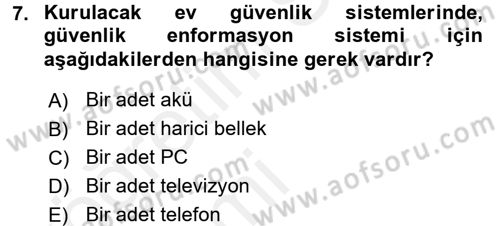 Ev Teknolojisi Dersi 2015 - 2016 Yılı Tek Ders Sınav Soruları 7. Soru