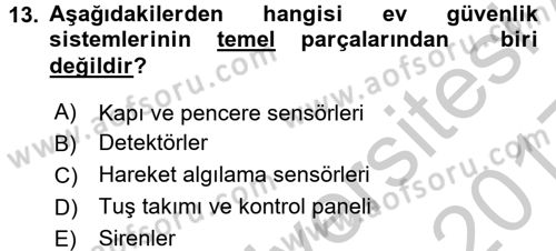 Ev Teknolojisi Dersi 2016 - 2017 Yılı 3 Ders Sınav Soruları 13. Soru