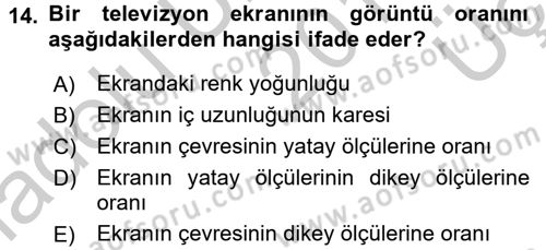 Ev Teknolojisi Dersi 2016 - 2017 Yılı 3 Ders Sınav Soruları 14. Soru