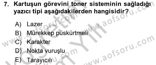 Ev Teknolojisi Dersi 2016 - 2017 Yılı 3 Ders Sınav Soruları 7. Soru