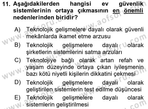 Ev Teknolojisi Dersi 2016 - 2017 Yılı (Final) Dönem Sonu Sınav Soruları 11. Soru