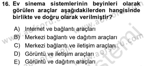 Ev Teknolojisi Dersi 2016 - 2017 Yılı (Final) Dönem Sonu Sınav Soruları 16. Soru