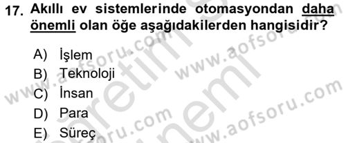 Ev Teknolojisi Dersi 2016 - 2017 Yılı (Final) Dönem Sonu Sınav Soruları 17. Soru