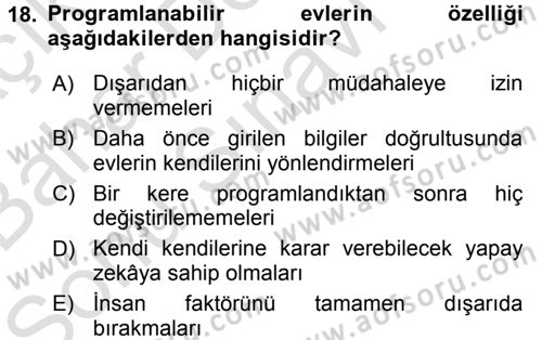 Ev Teknolojisi Dersi 2016 - 2017 Yılı (Final) Dönem Sonu Sınav Soruları 18. Soru