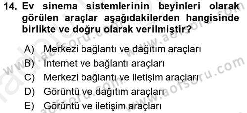 Ev Teknolojisi Dersi 2017 - 2018 Yılı 3 Ders Sınav Soruları 14. Soru
