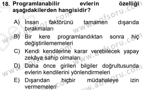 Ev Teknolojisi Dersi 2017 - 2018 Yılı 3 Ders Sınav Soruları 18. Soru