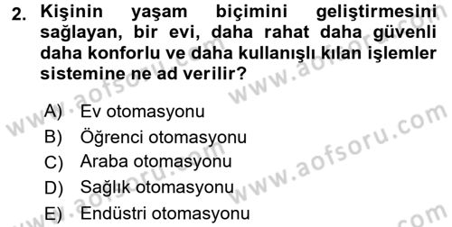 Ev Teknolojisi Dersi 2017 - 2018 Yılı (Vize) Ara Sınav Soruları 2. Soru