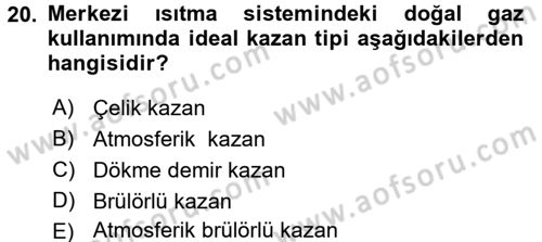 Ev Teknolojisi Dersi 2017 - 2018 Yılı (Vize) Ara Sınav Soruları 20. Soru