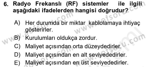 Ev Teknolojisi Dersi 2017 - 2018 Yılı (Vize) Ara Sınav Soruları 6. Soru