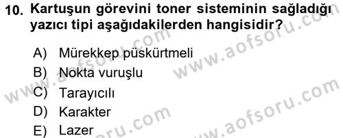 Ev Teknolojisi Dersi 2017 - 2018 Yılı (Final) Dönem Sonu Sınav Soruları 10. Soru