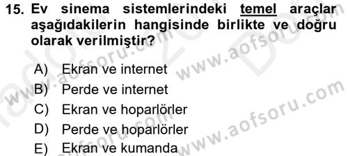 Ev Teknolojisi Dersi 2017 - 2018 Yılı (Final) Dönem Sonu Sınav Soruları 15. Soru