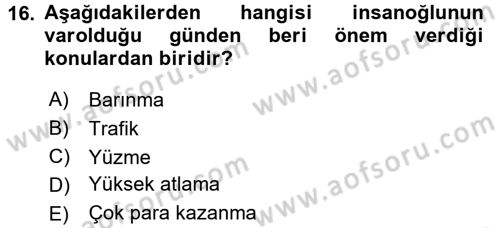 Ev Teknolojisi Dersi 2017 - 2018 Yılı (Final) Dönem Sonu Sınav Soruları 16. Soru