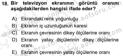 Ev Teknolojisi Dersi 2017 - 2018 Yılı (Final) Dönem Sonu Sınav Soruları 18. Soru