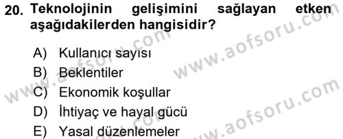Ev Teknolojisi Dersi 2017 - 2018 Yılı (Final) Dönem Sonu Sınav Soruları 20. Soru