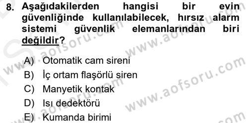 Ev Teknolojisi Dersi 2017 - 2018 Yılı (Final) Dönem Sonu Sınav Soruları 8. Soru