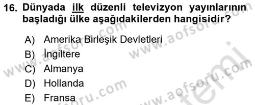 Ev Teknolojisi Dersi 2018 - 2019 Yılı 3 Ders Sınav Soruları 16. Soru