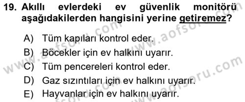 Ev Teknolojisi Dersi 2018 - 2019 Yılı 3 Ders Sınav Soruları 19. Soru