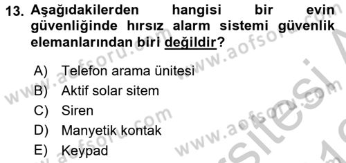 Ev Teknolojisi Dersi 2018 - 2019 Yılı Yaz Okulu Sınav Soruları 13. Soru