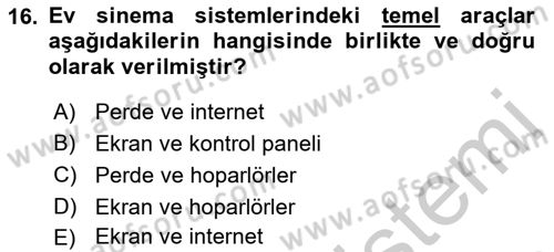 Ev Teknolojisi Dersi 2018 - 2019 Yılı Yaz Okulu Sınav Soruları 16. Soru