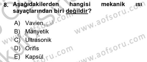 Ev Teknolojisi Dersi 2018 - 2019 Yılı Yaz Okulu Sınav Soruları 8. Soru