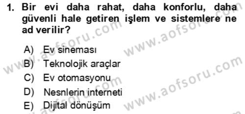 Ev Teknolojisi Dersi 2022 - 2023 Yılı Yaz Okulu Sınav Soruları 1. Soru