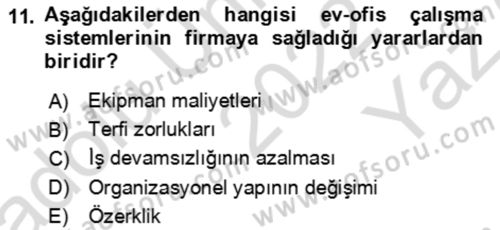 Ev Teknolojisi Dersi 2022 - 2023 Yılı Yaz Okulu Sınav Soruları 11. Soru