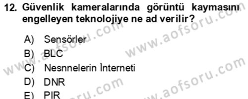 Ev Teknolojisi Dersi 2022 - 2023 Yılı Yaz Okulu Sınav Soruları 12. Soru