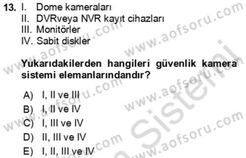 Ev Teknolojisi Dersi 2022 - 2023 Yılı Yaz Okulu Sınav Soruları 13. Soru
