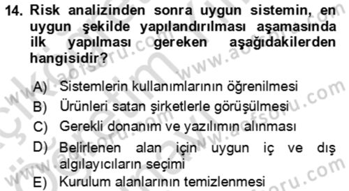 Ev Teknolojisi Dersi 2022 - 2023 Yılı Yaz Okulu Sınav Soruları 14. Soru
