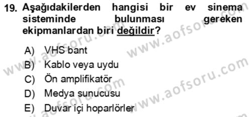 Ev Teknolojisi Dersi 2022 - 2023 Yılı Yaz Okulu Sınav Soruları 19. Soru