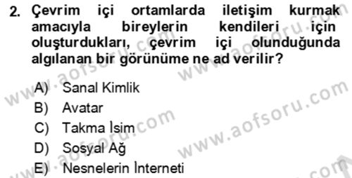 Ev Teknolojisi Dersi 2022 - 2023 Yılı Yaz Okulu Sınav Soruları 2. Soru