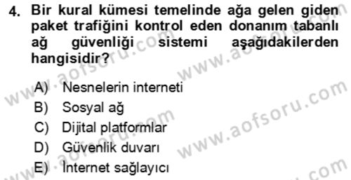 Ev Teknolojisi Dersi 2022 - 2023 Yılı Yaz Okulu Sınav Soruları 4. Soru