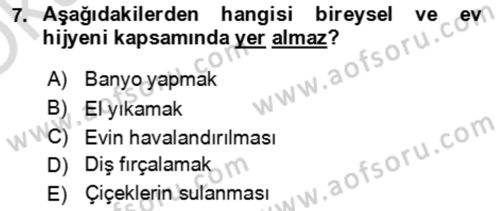 Ev Teknolojisi Dersi 2022 - 2023 Yılı Yaz Okulu Sınav Soruları 7. Soru