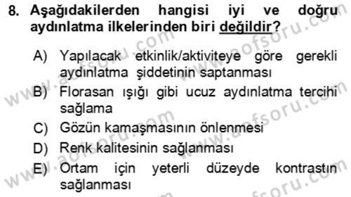 Ev Teknolojisi Dersi 2022 - 2023 Yılı Yaz Okulu Sınav Soruları 8. Soru
