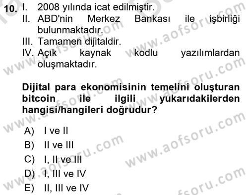 Ev Teknolojisi Dersi 2023 - 2024 Yılı (Vize) Ara Sınav Soruları 10. Soru