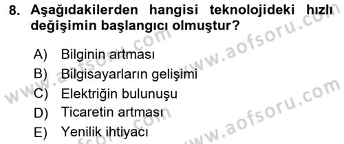 Ev Teknolojisi Dersi 2023 - 2024 Yılı (Vize) Ara Sınav Soruları 8. Soru