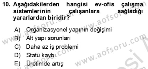 Ev Teknolojisi Dersi 2023 - 2024 Yılı (Final) Dönem Sonu Sınav Soruları 10. Soru