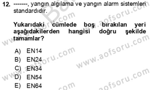 Ev Teknolojisi Dersi 2023 - 2024 Yılı (Final) Dönem Sonu Sınav Soruları 12. Soru