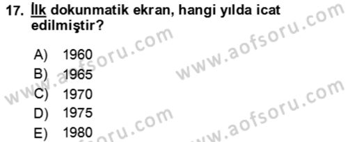 Ev Teknolojisi Dersi 2023 - 2024 Yılı (Final) Dönem Sonu Sınav Soruları 17. Soru