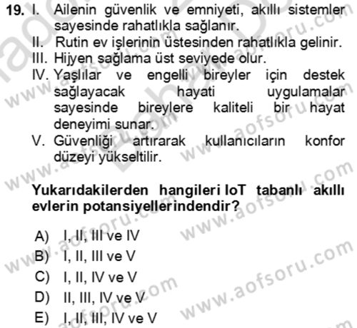 Ev Teknolojisi Dersi 2023 - 2024 Yılı (Final) Dönem Sonu Sınav Soruları 19. Soru