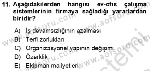 Ev Teknolojisi Dersi 2023 - 2024 Yılı Yaz Okulu Sınav Soruları 11. Soru