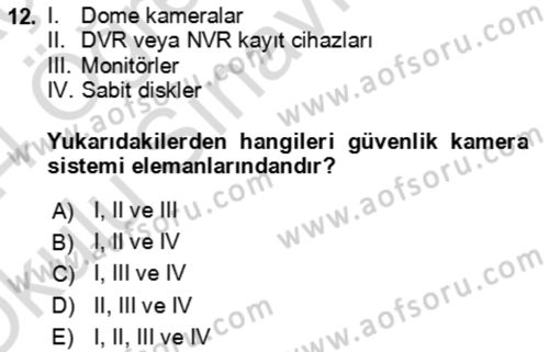 Ev Teknolojisi Dersi 2023 - 2024 Yılı Yaz Okulu Sınav Soruları 12. Soru