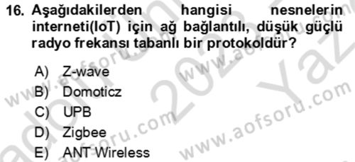 Ev Teknolojisi Dersi 2023 - 2024 Yılı Yaz Okulu Sınav Soruları 16. Soru