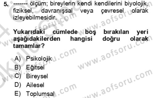 Ev Teknolojisi Dersi 2023 - 2024 Yılı Yaz Okulu Sınav Soruları 5. Soru