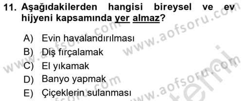 Ev Teknolojisi Dersi 2024 - 2025 Yılı (Vize) Ara Sınav Soruları 11. Soru