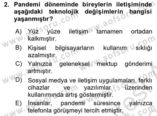 Ev Teknolojisi Dersi 2024 - 2025 Yılı (Vize) Ara Sınav Soruları 2. Soru