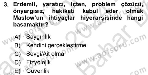 Ev Teknolojisi Dersi 2024 - 2025 Yılı (Vize) Ara Sınav Soruları 3. Soru