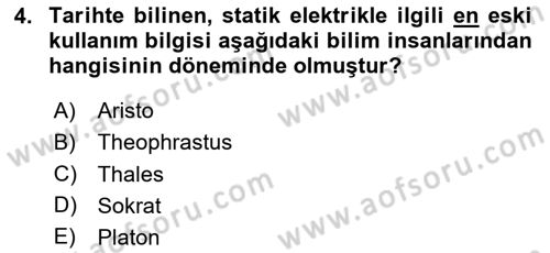 Ev Teknolojisi Dersi 2024 - 2025 Yılı (Vize) Ara Sınav Soruları 4. Soru