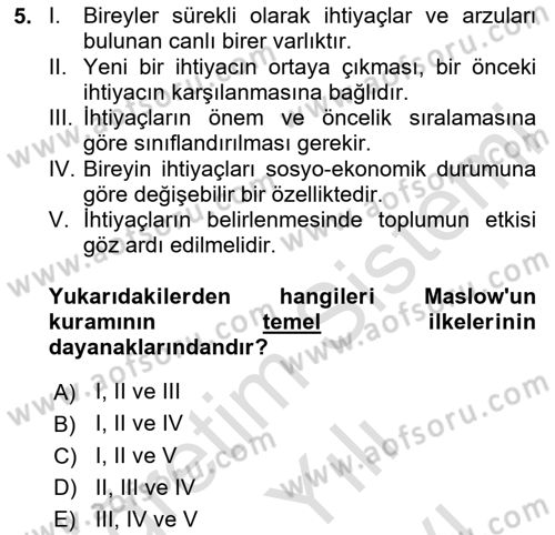 Ev Teknolojisi Dersi 2024 - 2025 Yılı (Vize) Ara Sınav Soruları 5. Soru