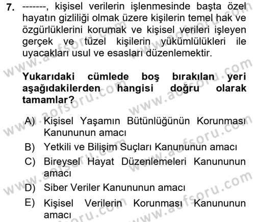 Ev Teknolojisi Dersi 2024 - 2025 Yılı (Vize) Ara Sınav Soruları 7. Soru